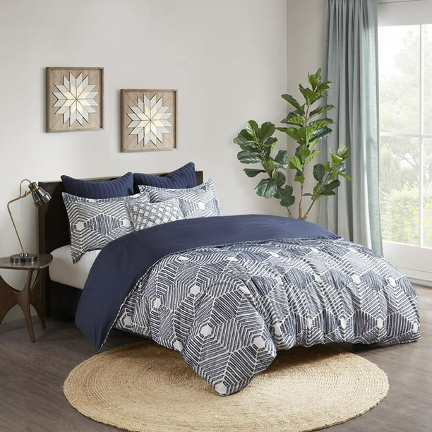 INK+IVY Ellipse Cotton Jacquard Duvet Cover Set Full/Queen Walmart
