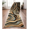 thumbnail image 1 of Well Woven Custom Size Runner - Choose Length - Hudson Waves Blue Geometric Stripes Modern 27 Inch Wide x 50 Feet Long Runner (27" x 50') Abstract Stripes Carpet, 1 of 5