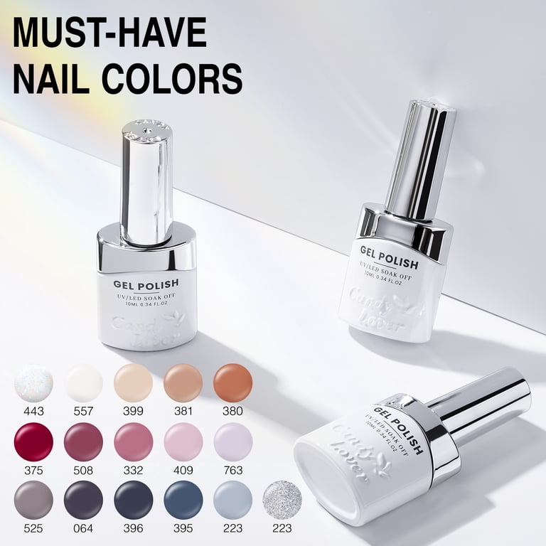 Candy Lover 16-Color Autumn Winter Gel Nail Polish Kit and 132W UV