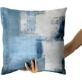 thumbnail image 6 of Blue and Grey Pillow Covers - White Blue Modern Abstract Art Painting Pillow Case 16x16 Inch Decorative Cushion Cover Accent Pillowcase for Sofa Couch Bed Home Décor Set of 2, 6 of 6