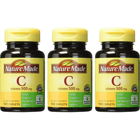 Nature Made, Vitamin C, 500 mg, 100 Caplets - 3 Packs