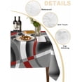 thumbnail image 2 of Grey Geometric Table Cloth, Modern Abstract Black White Red Striped Waterproof Tablecloth for Rectangle Tables, Reusable Washable Fabric Table Cover for Restaurant Kitchen Dining Tables 52"x70", 2 of 6