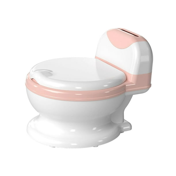 Inodoro realista, orinal para niños pequeños, orinal cómodo y realista con asiento de inodoro Rosa