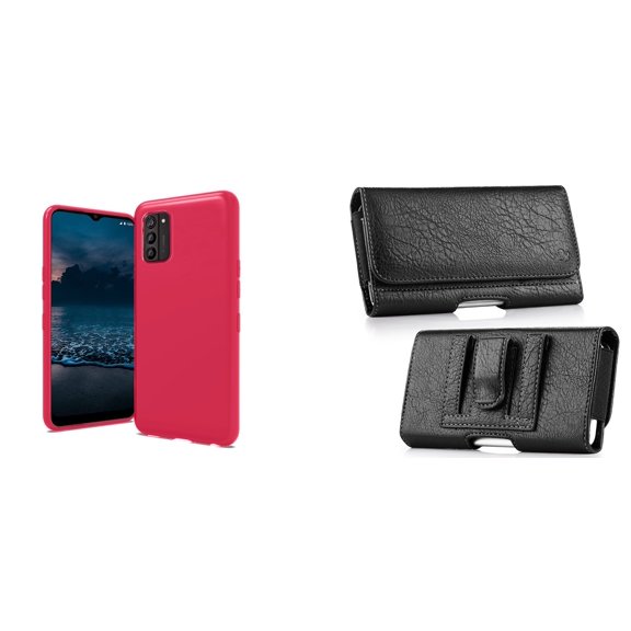 Bemz Flexible TPU Protection Slim Fit Case and Belt Holster Pouch for Nokia G100 - Hot Pink