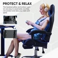 thumbnail image 4 of EDX Ergonomic Gaming Chair High Back Office Chair with Lumbar Support and Adjustable Armrests Swivel Racing Chair, Black and Blue, 4 of 9