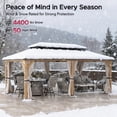 thumbnail image 4 of Sunjoy 12x20 Outdoor  Cedar Wood Gazebo with Galvanized Steel Roof and Curtains, 4 of 13