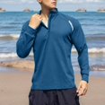 thumbnail image 2 of Mlzmgr Athletic Shirts Men 1/4 Zipper Stand Collar Long Sleeve Breathable Fitness Shirts Workout Gym Running Mens Tops, 2 of 5
