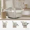 thumbnail image 3 of Evolur Harlow Deluxe Upholstered Glider, Power Recliner USB Port with in-Built Massager, Light Sand, 3 of 6