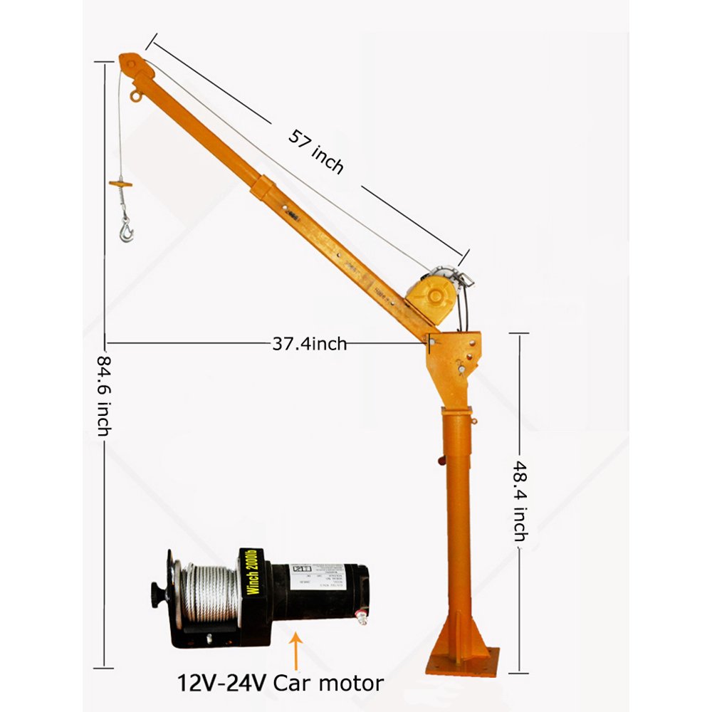 INTSUPERMAI Davit Crane 360 Swivel Electric Winch Truckmounted Vehicle