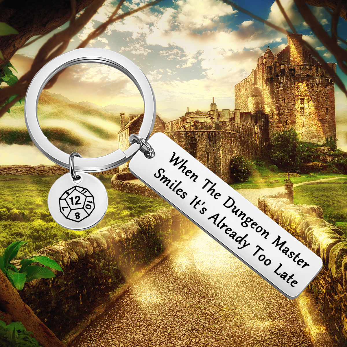 When The Dungeon Master Smiles It's Already Too Late Keychain Dungeon Master Gift Funny Dungeons and Dragons Gifts - image 5 of 5