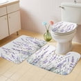 thumbnail image 2 of Lavender Floral Bath Mat 3 Piece Bathroom Rug Set, Spring Flowers Botanical Plants Non Slip Bath Rug Contour Mat and Toilet Lid Cover, Absorbent Shower Mats Soft Bath Rugs and Mats Sets, 2 of 8