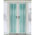 thumbnail image 2 of Turquoise Blackout Curtains, French Door Curtains for Door Window, Modern Abstract Art Ombre Striped Privacy Drapery for Patio/Sidelight Doors, 1 Panel with Tieback, 25 x 72 Inches, 2 of 6