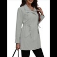thumbnail image 1 of Chaqueta Impermeable para Mujer, Impermeable, con Capucha, Ligera, Plegable y Cortavientos Gris S, 1 of 10