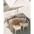 thumbnail image 3 of 60x120 Inch Outdoor Tablecloth with Umbrella Hole Zipper Rectangle Burnt Orange Grey Flower Rectangular Tablecloths Outside Waterproof Spring Floral Botanical Patio Table Cloth Cover for Picnic Party, 3 of 8