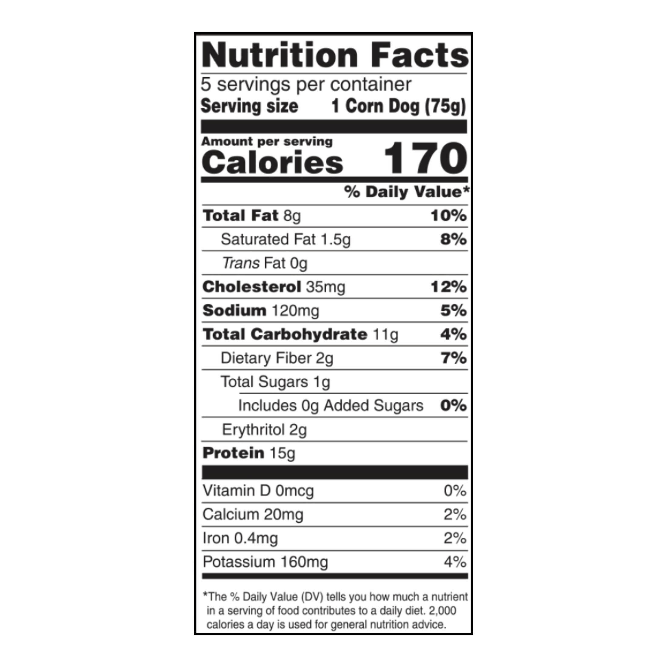 Realgood Foods Co. Classic Chicken Corn Dogs, 5 Ct (Frozen)