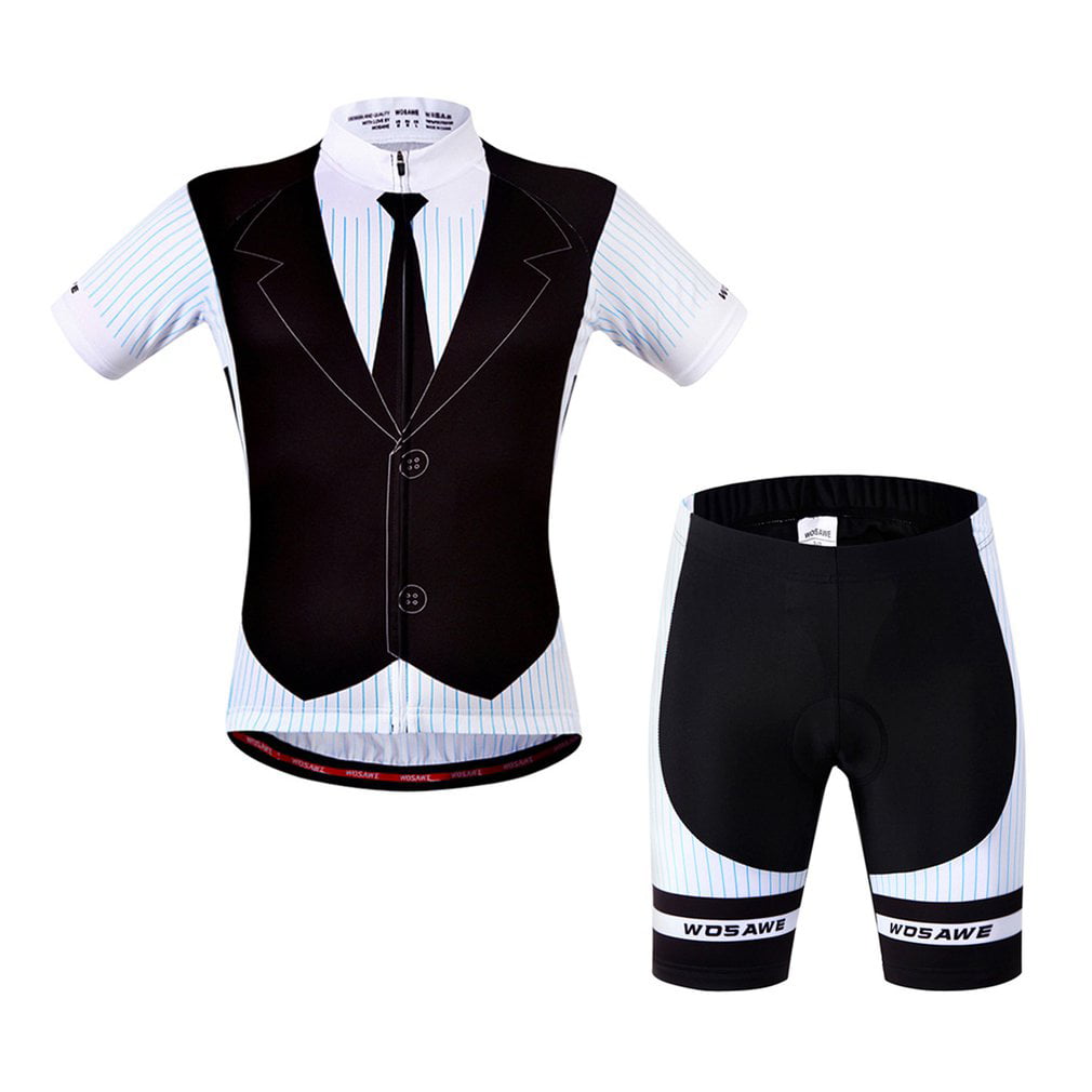 Details about   New Short Sleeve Cycling Mens Jersey Bib Shorts Set Bike Shirt Pad Tights Kits 