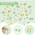 thumbnail image 5 of 40 Pcs 2 Colors 2 Styles Stainless Steel Stud Earring Findings with Earring Backs Textured Flat Round Stud Earring Metal Post Earring for DIY Earrings Jewellery Making Colorful DIY, 5 of 6