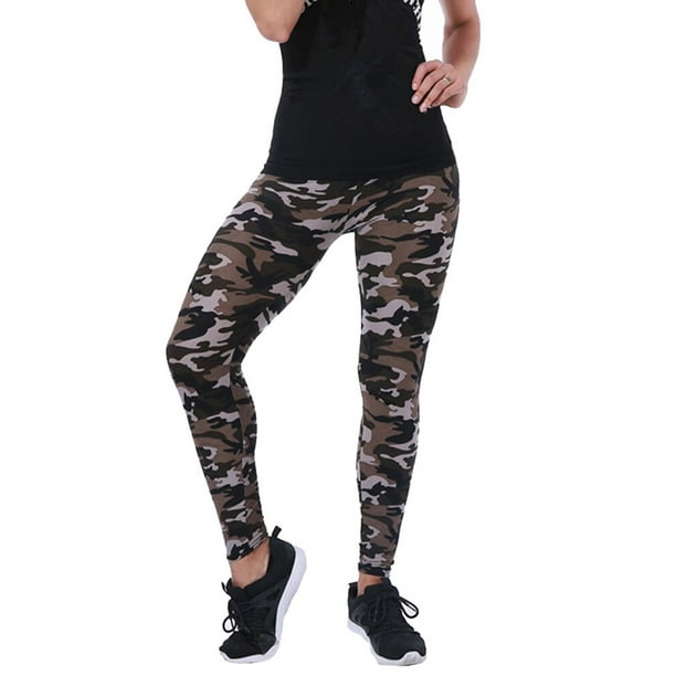 CUHAKCI Women Camouflage Leggings Fitness Military Army Green