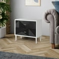 thumbnail image 6 of Accent table with Geometric Pattern 2 Drawer Front Black and White, 6 of 6
