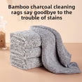 thumbnail image 4 of 10-Pack Bamboo Charcoal Kitchen Dish Cloths, Highly Absorbent Non-Stick Oil Cleaning Rags, Reusable Lint-Free Washcloths for Plates, Cutlery & Countertops, Grey, 4 of 8