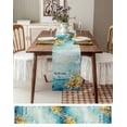thumbnail image 3 of nqOlkjepod Summer Coastal Table Runner 70 Inches Long Farmhouse Dress Scarves, Ocean Flower Sea Starfish Shells Dining Tablerunner for Coffee Table/Kitchen Island/Party Décor, 13" x 70", 3 of 8