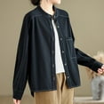 thumbnail image 5 of Craaazy Button Down Shirts For Women Twill Solid Color Long Sleeved Shirt Gifts For Women, 5 of 7