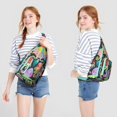 thumbnail image 4 of Boho Jellyfish Sling Backpack – Watercolor Ocean Daypack with Mystical Marine Life & Coral Reef Design, Lightweight Nautical Travel Crossbody Bag for Coastal Adventures & Sea Lovers, 4 of 4