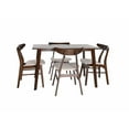 Zenvida Modern 5 Piece Dining Set, Retro Wood Table & Fabric Chairs