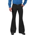 thumbnail image 3 of Men's 70s Bell Bottom Vintage Denim Pants Retro Flared Jeans 60s Style, 3 of 8