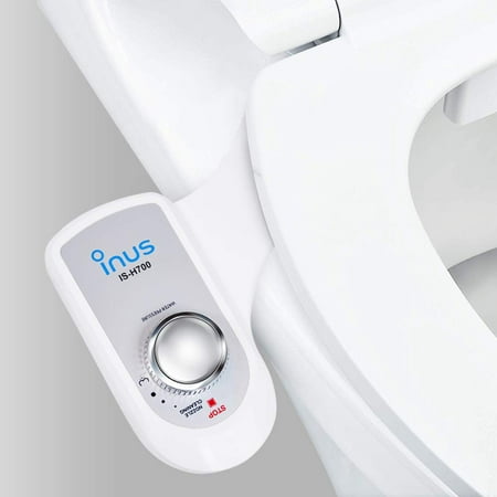 Inus IS-H700 Non-Electric Mechanical Bidet Attachment with Self-Cleaning Single Nozzle, Posterior Wash Only, Cold System Equipment Complete DIY Installation [Panel-Type/2019 USA (Best Bidet Toilet 2019)