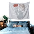 thumbnail image 3 of Bohemian Plant Gray Leaves Tapestry, Abstract Wall Decor Home Decor Bedroom Living Room Dorm Tapestry Room Wall Hanging, 60" x 51", 3 of 8