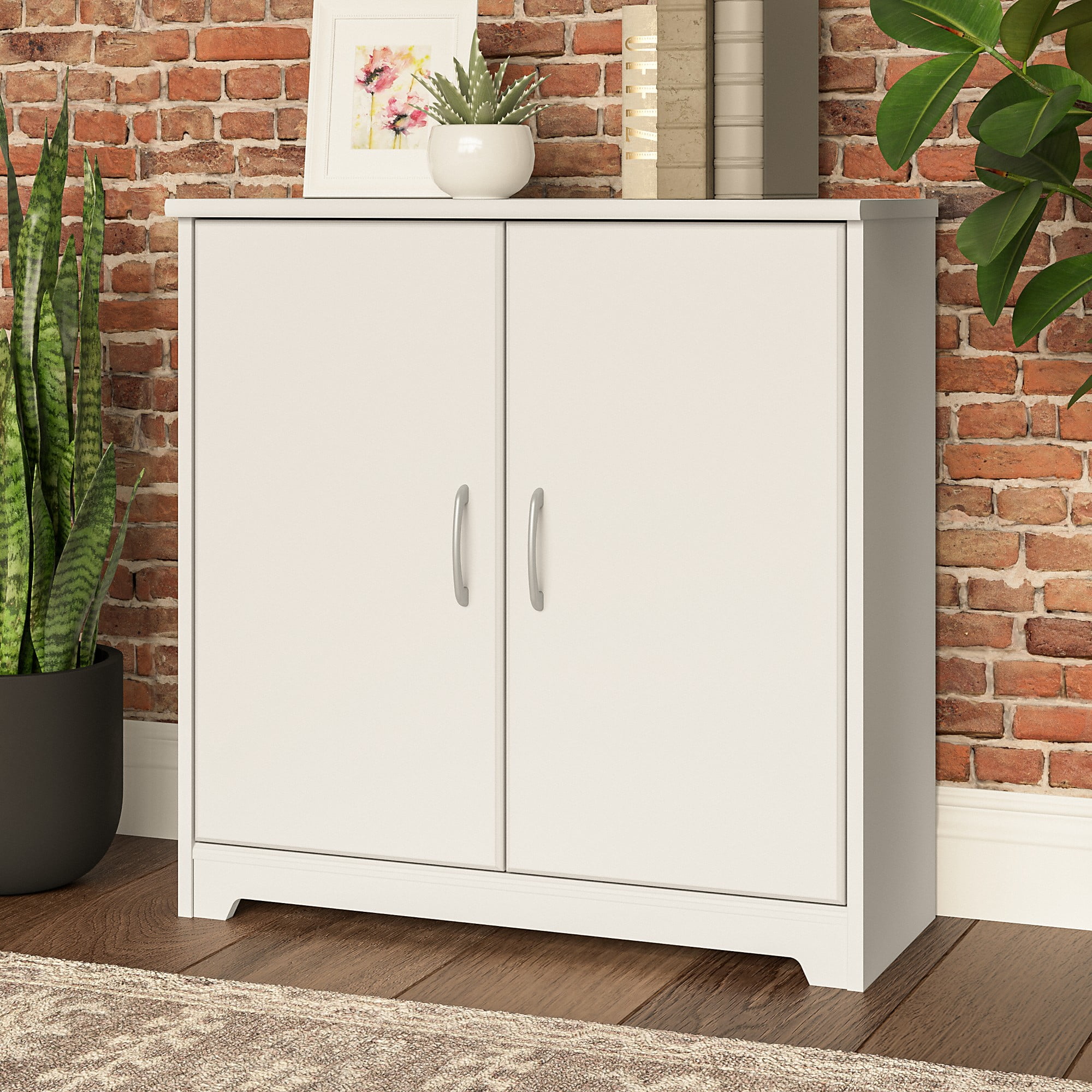 Bush Furniture Cabot Small Storage with Doors in White