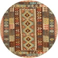 thumbnail image 1 of Ahgly Company Indoor Round Contemporary Mahogany Brown Southwestern Area Rugs, 3' Round, 1 of 6
