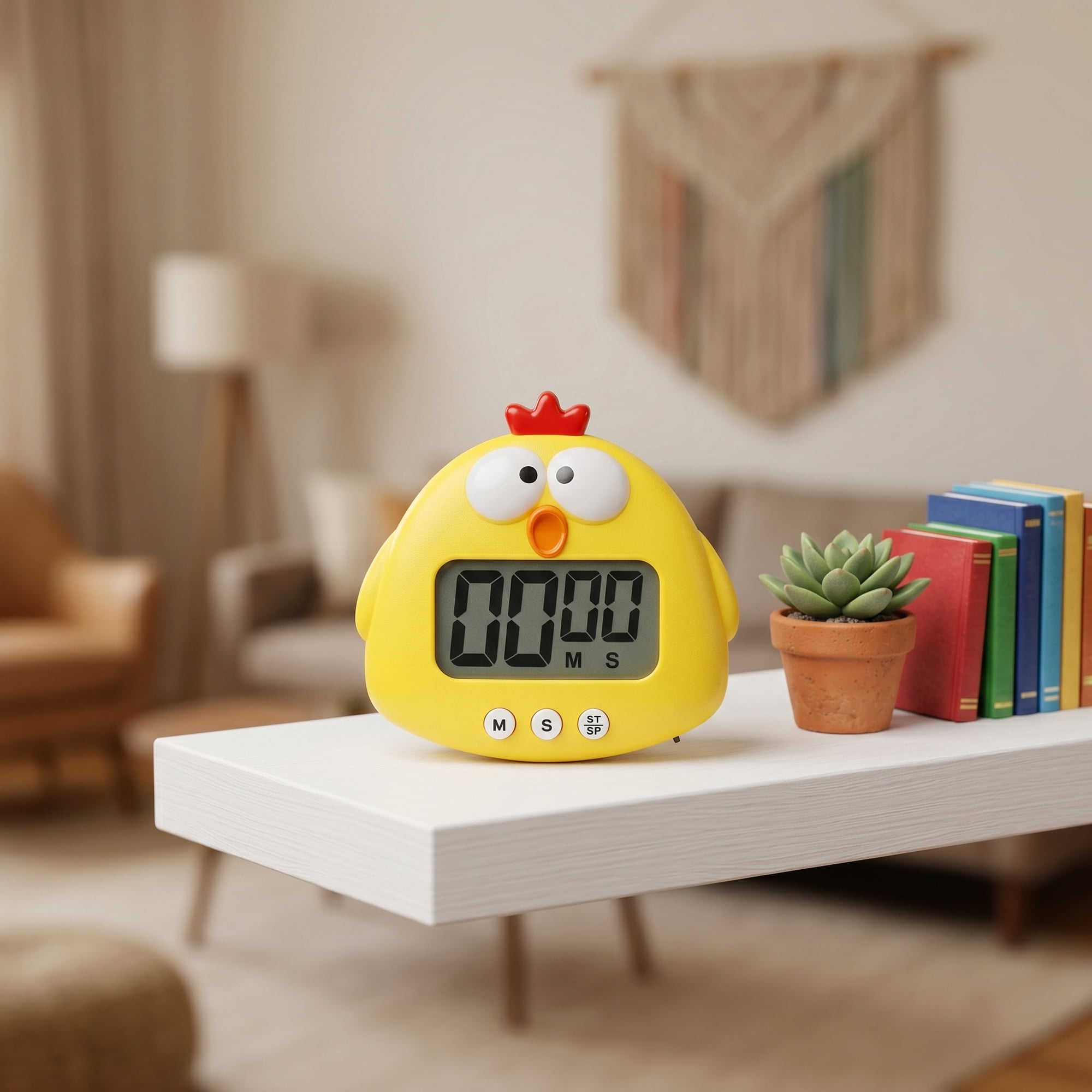 Unique Bargains Digital Kitchen Timer with Loud Alarm and Magnetic Backing Yellow Chick