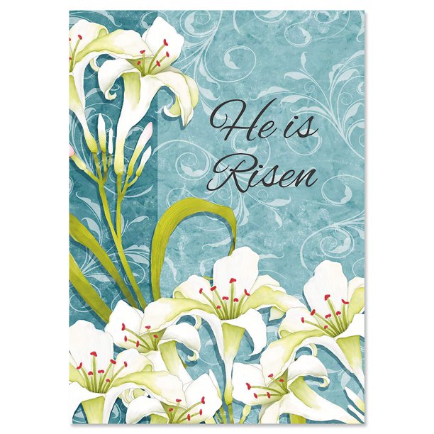 He is Risen Faith Easter Greeting Cards Set of 8, Large 5 x 7 Inches