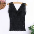 thumbnail image 2 of Solid Color Wireless Lace Lingerie Camisole with Padded Support, Everyday Wear, Fashionable Women's Underwear, Comfortable Fit Black,Free Size, 2 of 4