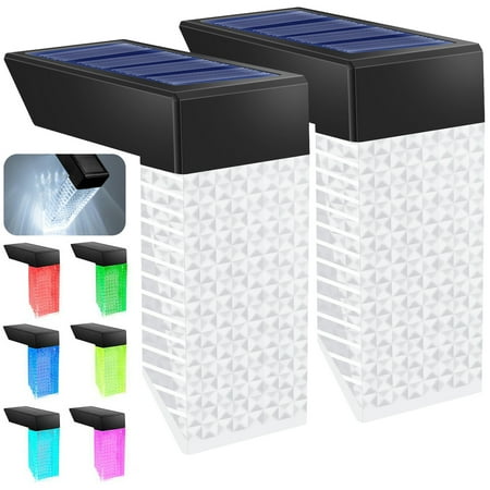 

KTCINA 2 Pack Solar Deck Lights for Outdoor Solar Step LED Lights IP65 Waterproof Solar Fence Lights 2 Lighting Modes Solar Powered Landscape Light for Garden Yard Fence Stairs Pathway