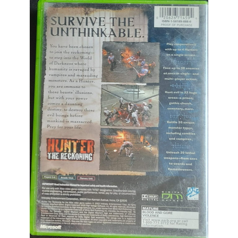 xbox★HUNTER THE RECKONING 海外版 表紙痛み xbox☆HUNTER THE RECKONING 海外版 表紙痛み