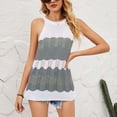 thumbnail image 1 of SMihono Hauts pour Femmes Débardeur Mode Décontractée Tricot Bloc de Couleur Col Rond Débardeurs pour Femmes Hauts d'Été pour Femmes, 1 of 7