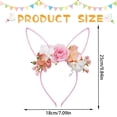 thumbnail image 4 of CoreLiving Furry White Bunny Ears Headband Spring Floral Rabbit Ear Headpiece with Strawberry and Flower Accents for Women Easter Party Costume Accessory, 4 of 9