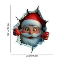 thumbnail image 2 of 3PC Christmas Creative Wall Sticker, Santa Claus Breaking Through Wall Design, Reindeer Door Stickers, Removable Winter Holiday Xmas Break Through Walls Decor, for Window Refrigerator Decorations, 2 of 6