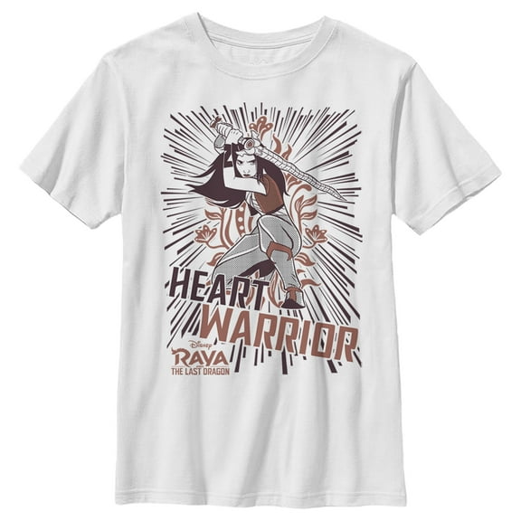 Boy's Raya and the Last Dragon Heart Warrior Graphic Tee White X Large