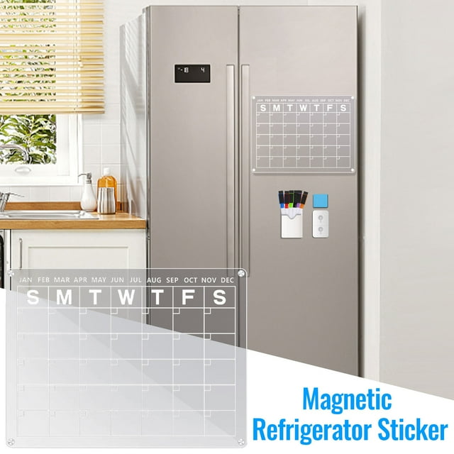 Amzcrzy Refrigerator Sticker Acrylic Magnetic Refrigerator Stickers, Office Work and Learning Notes, Weekly Schedule, Transparent Magnetic Display Board, Household Use Dorm Room Essentials