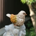 thumbnail image 3 of Walbest Garden Leaf Animal Figurine Turtle Owl Squirrel Rabbit Fox Bird Hedgehog Snail Statue Resin Animal Sculpture Yard Decoration Ornament, 3 of 8