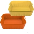 thumbnail image 1 of Jinsinto Air Fryer Silicone 2 Pieces Air Fryer Accessory Silicone Fryer Basket Silicone Pot for Airfryer, Microwave, Cake Pan, Steamer(21 x 18 x 6cm), 1 of 5