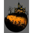 thumbnail image 2 of Junior's Mickey & Friends Halloween Haunted Mansion Graphic Tee Charcoal X Large, 2 of 3