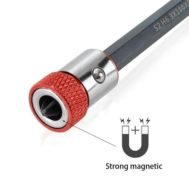 LSLJS 2Xuniversal Removable Magnetizer Ring Magnetic Steel for 6.35mm Screwdriver Bits, Magnetizer Ring