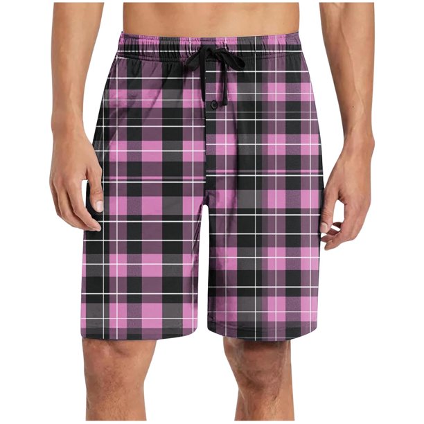 Mens Pantalones de Verano Ligero Casual Algodón Medio Pantalones Cortos, Ropa de Dormir de Color Sólido Y Pantalones de Vestuario