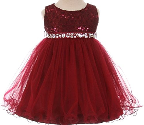 burgundy baby flower girl dress