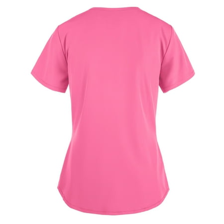 

CYMMPU Short Sleeve Scrub_Tops Clearance Women s Retro Love Heart Printed Summer Tunic Fashion Nurse Valentine s Day Uniform Workwear V-Neck Working Uniform Shirts Trendy Clothing Pink S